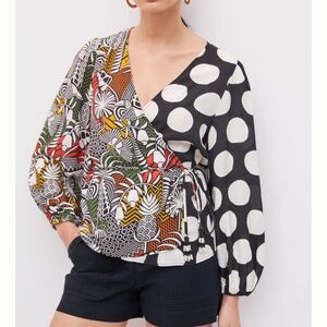 Anthropologie Farm Rio Rainforest Wrap Blouse